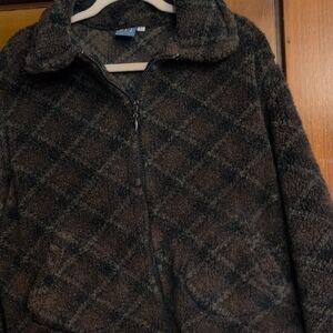 Warm Plaid Teddy Jacket for Women